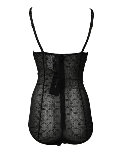 Dolce & Gabbana Black Nylon Stretch Bodysuit Lingerie Underwear