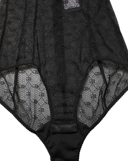 Dolce & Gabbana Black Nylon Stretch Bodysuit Lingerie Underwear