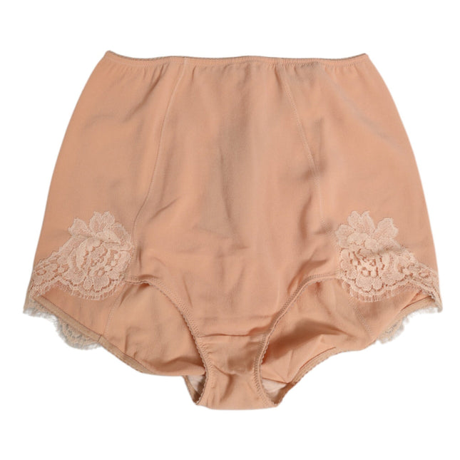 Dolce & Gabbana Beige Silk Stretch High Waist Girdle Underwear