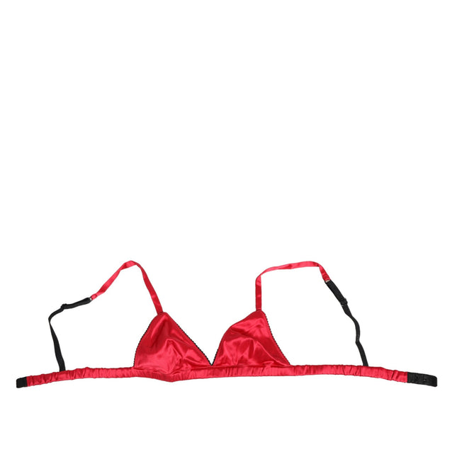 Dolce & Gabbana Red Silk Satin Triangle Soft Cup Br Underwear