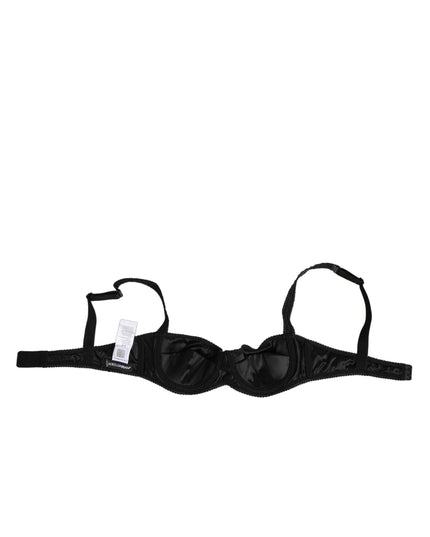 Dolce & Gabbana Black Acetate Stretch Balconette Bra Underwear