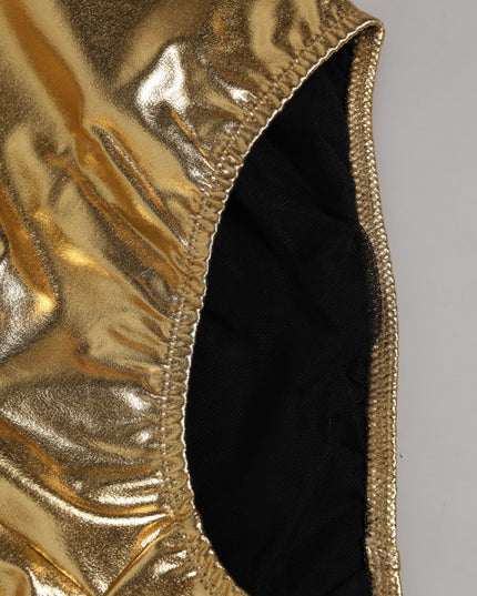 Dolce & Gabbana Gold Silk High Waist Girdle Panty Underwear
