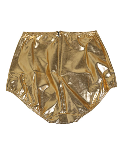 Dolce & Gabbana Gold Silk High Waist Girdle Panty Underwear