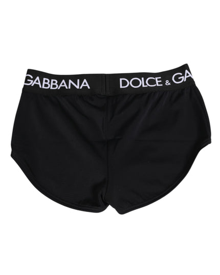 Dolce & Gabbana Black Nylon Logo Waistband Shorts Underwear
