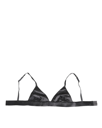 Dolce & Gabbana Black Silk Satin Triangle Soft Cup Underwear