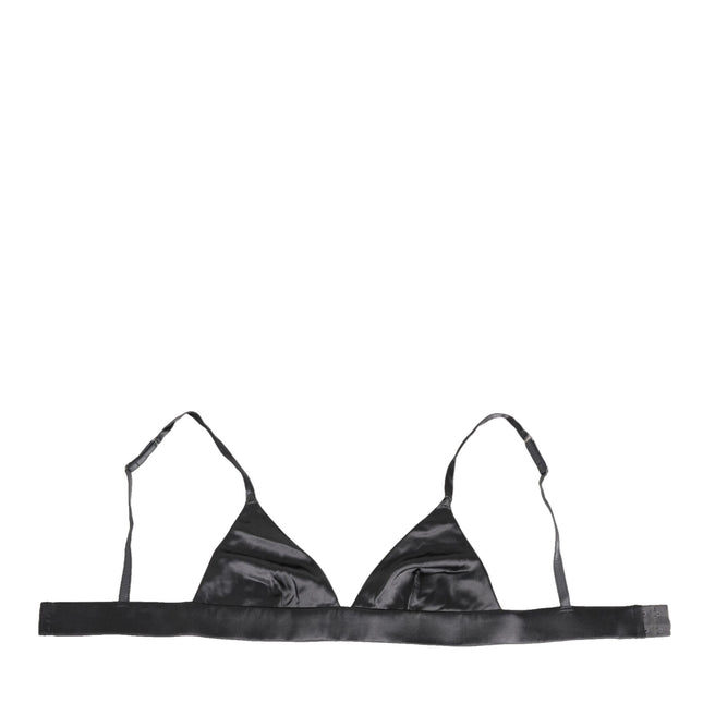 Dolce & Gabbana Black Silk Satin Triangle Soft Cup Underwear