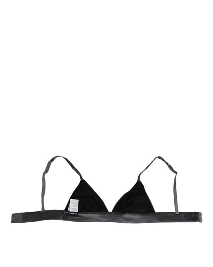 Dolce & Gabbana Black Silk Satin Triangle Soft Cup Underwear