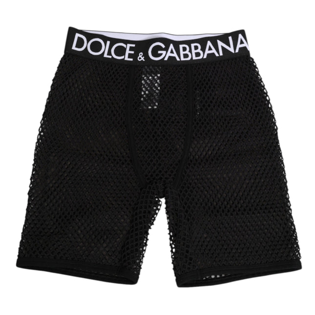 Dolce & Gabbana Black Cotton Logo Shorts Midi Trouser Underwear