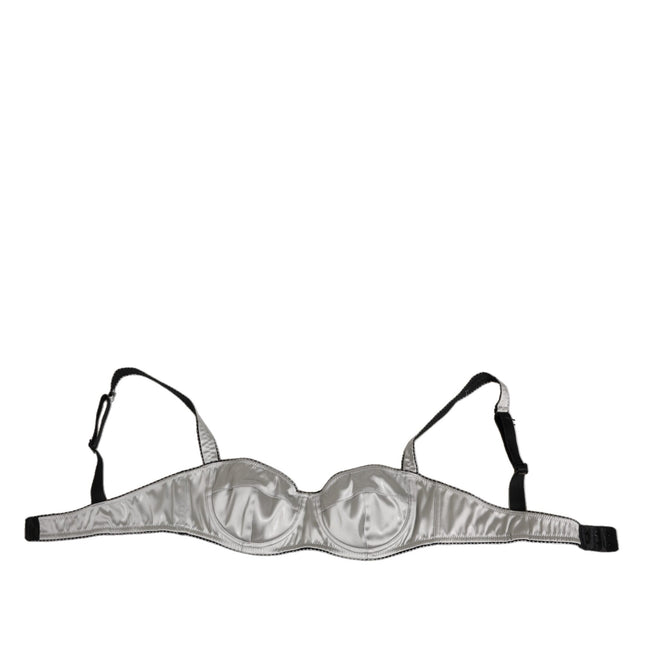 Dolce & Gabbana Gray Acetate Stretch Balconcino Bra Underwear