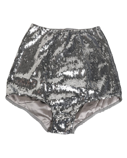 Dolce & Gabbana Silver Nylon Sequined Slip Girdle Panty Underwear