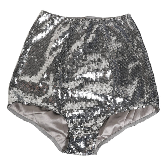 Dolce & Gabbana Silver Nylon Sequined Slip Girdle Panty Underwear
