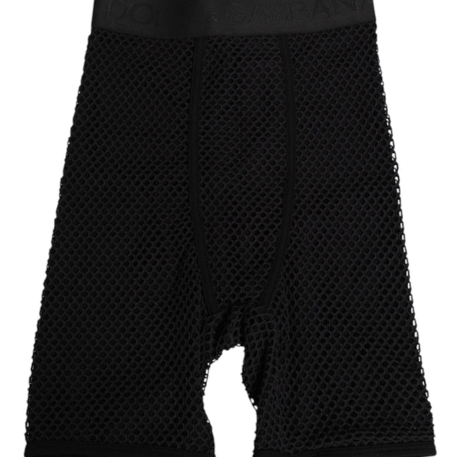 Dolce & Gabbana Black Cotton Logo Shorts Midi Trouser Underwear