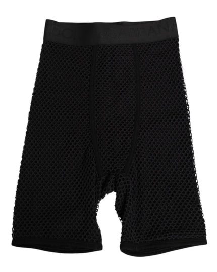 Dolce & Gabbana Black Cotton Logo Shorts Midi Trouser Underwear