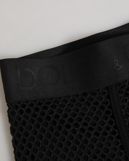 Dolce & Gabbana Black Cotton Logo Shorts Midi Trouser Underwear