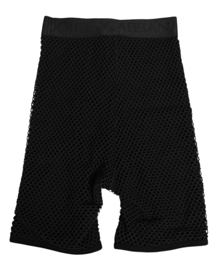 Dolce & Gabbana Black Cotton Logo Shorts Midi Trouser Underwear