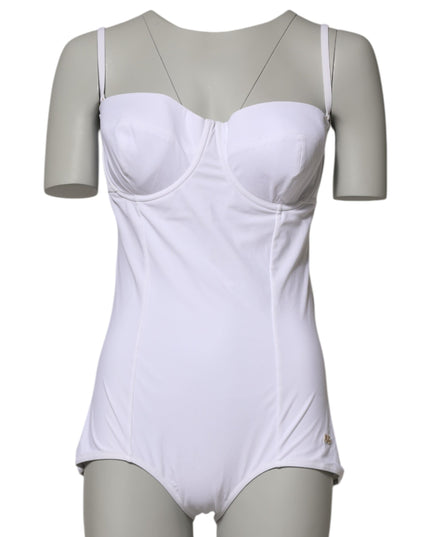 Dolce & Gabbana White Padded Balconette One Piece Swimwear