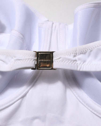 Dolce & Gabbana White Padded Balconette One Piece Swimwear