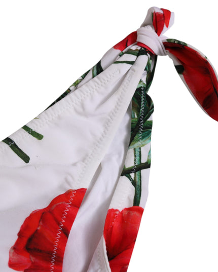 Dolce & Gabbana White Floral Swimsuit 2 Piece Top Bottom Swimwear
