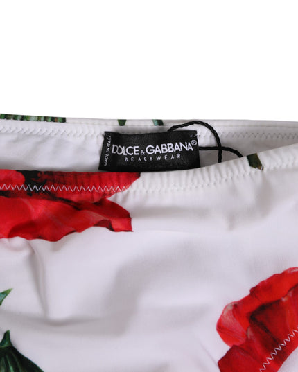 Dolce & Gabbana White Floral Swimsuit 2 Piece Top Bottom Swimwear