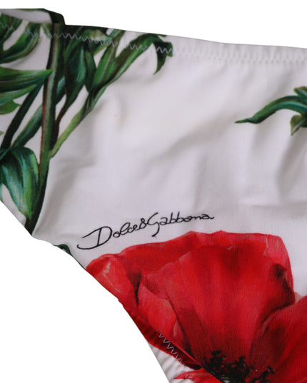 Dolce & Gabbana White Floral Swimsuit 2 Piece Top Bottom Swimwear