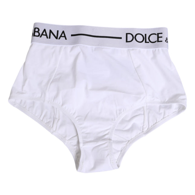 Dolce & Gabbana White Nylon Logo Waistband Panty Underwear