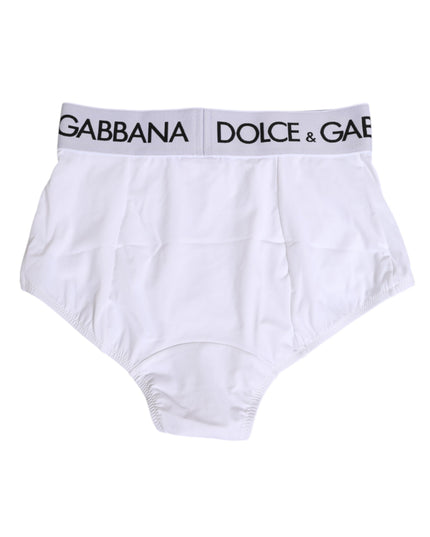 Dolce & Gabbana White Nylon Logo Waistband Panty Underwear