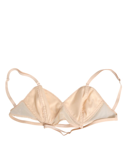 Dolce & Gabbana Beige Nylon Triangle Soft Cup Brassiere Underwear