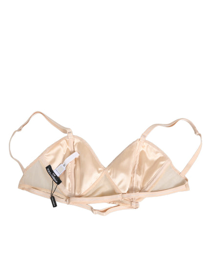 Dolce & Gabbana Beige Nylon Triangle Soft Cup Brassiere Underwear
