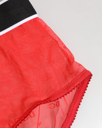 Dolce & Gabbana Red Nylon Logo Waistband Brief Panty Underwear