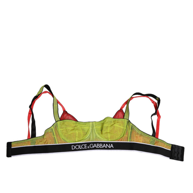 Dolce & Gabbana Green Nylon Soft Cup Balconnet Bra Underwear