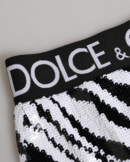 Dolce & Gabbana Black White Stripes High Waist Panty Underwear