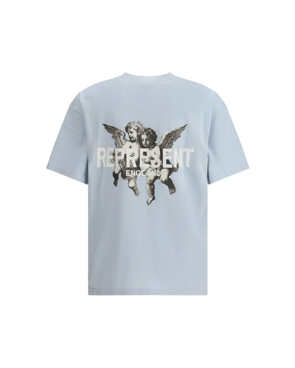 Represent Light Blue Cotton T-Shirt