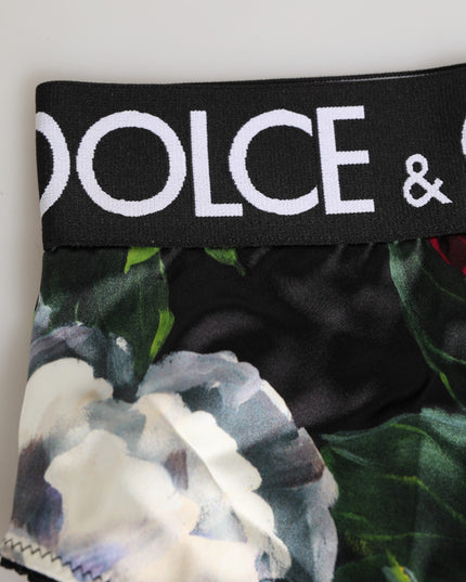 Dolce & Gabbana Black Floral Print High Waist Panty  Underwear