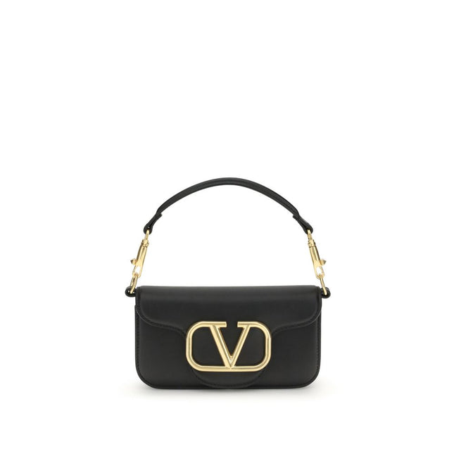 Valentino Garavani Black Calf Leather Bos Taurus Shoulder Bag