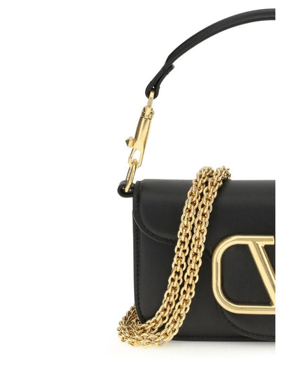 Valentino Garavani Black Calf Leather Bos Taurus Shoulder Bag