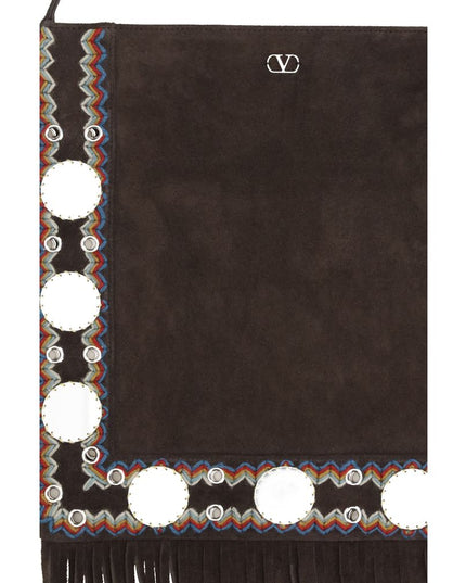 Valentino Garavani Brown Calf Leather Bos Taurus Shoulder Bag