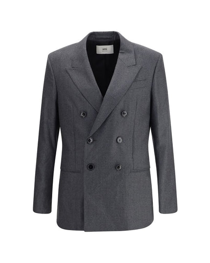 Ami Paris Gray Fleece Wool Blazer