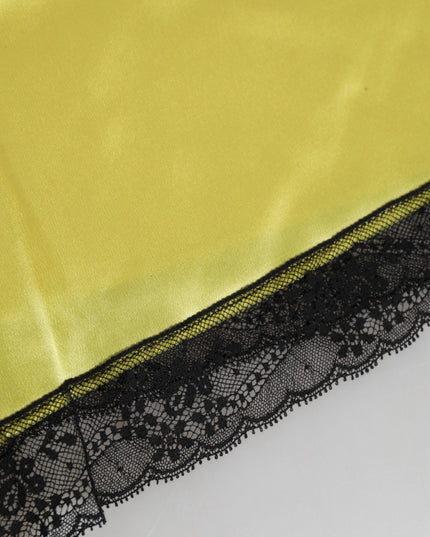 Dolce & Gabbana Yellow Satin Silk Mid Waist Underwear Shorts