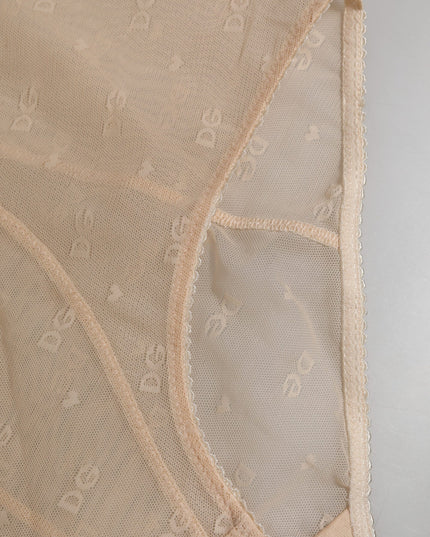 Dolce & Gabbana Beige Nylon High Waist Girdle Panty Underwear