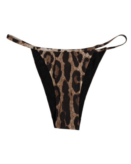 Dolce & Gabbana Brown Leopard Triangle Tanga Panty Underwear
