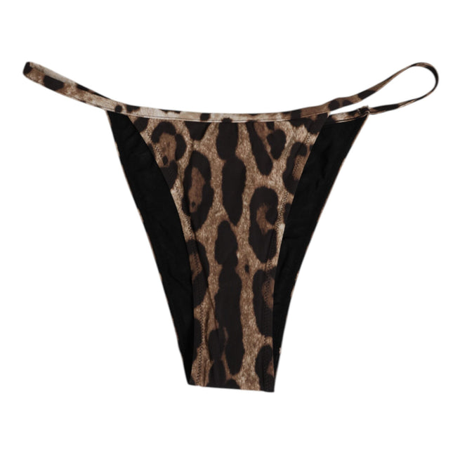 Dolce & Gabbana Brown Leopard Triangle Tanga Panty Underwear