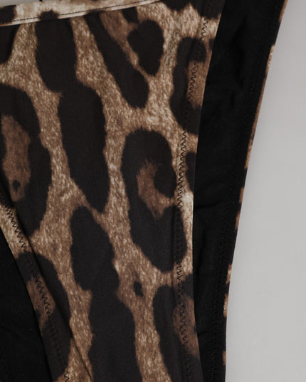 Dolce & Gabbana Brown Leopard Triangle Tanga Panty Underwear