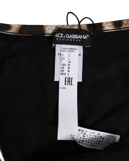 Dolce & Gabbana Brown Leopard Triangle Tanga Panty Underwear