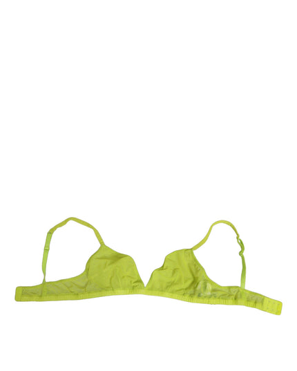 Dolce & Gabbana Yellow Green Nylon Soft Cup Brassiere  Underwear