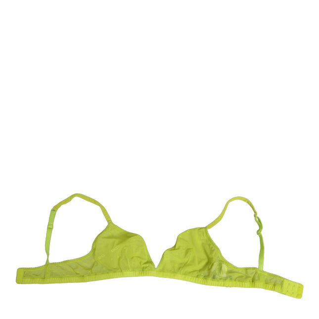 Dolce & Gabbana Yellow Green Nylon Soft Cup Brassiere  Underwear