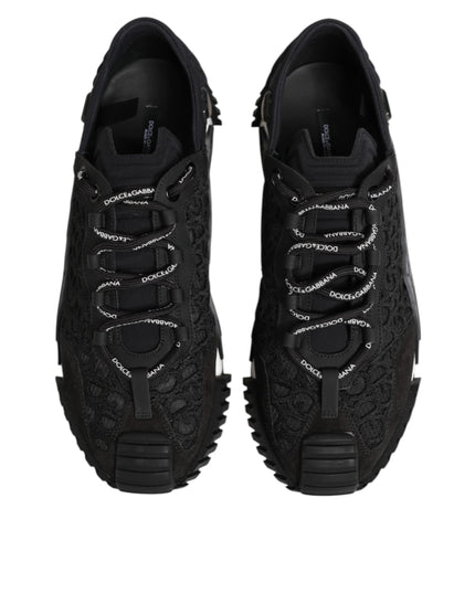 Dolce & Gabbana Black Logo Lace Low Top NS1 Sneaker Shoes