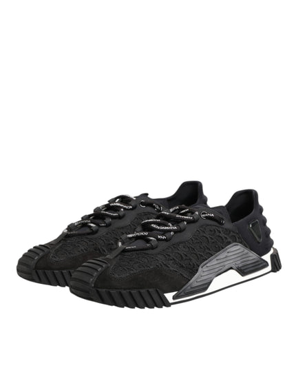 Dolce & Gabbana Black Logo Lace Low Top NS1 Sneaker Shoes