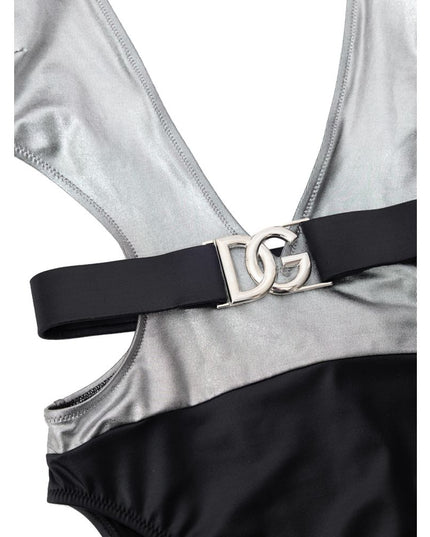 Dolce & Gabbana Gray Viscose One-Piece Swimsuit