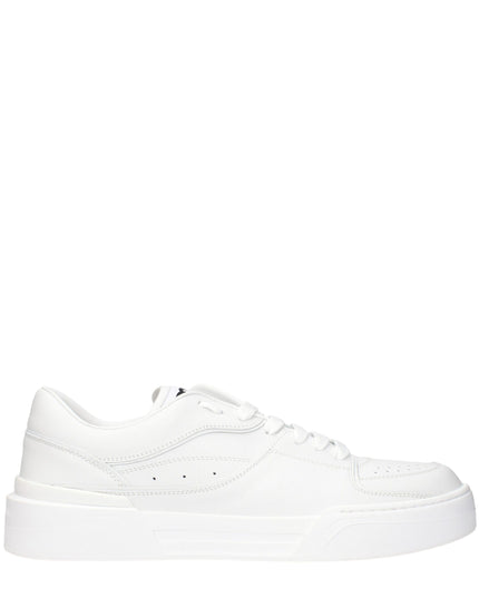 Dolce & Gabbana White Leather Low Top Sneakers