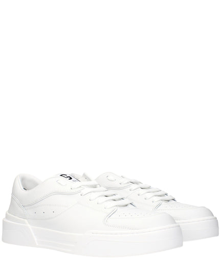 Dolce & Gabbana White Leather Low Top Sneakers